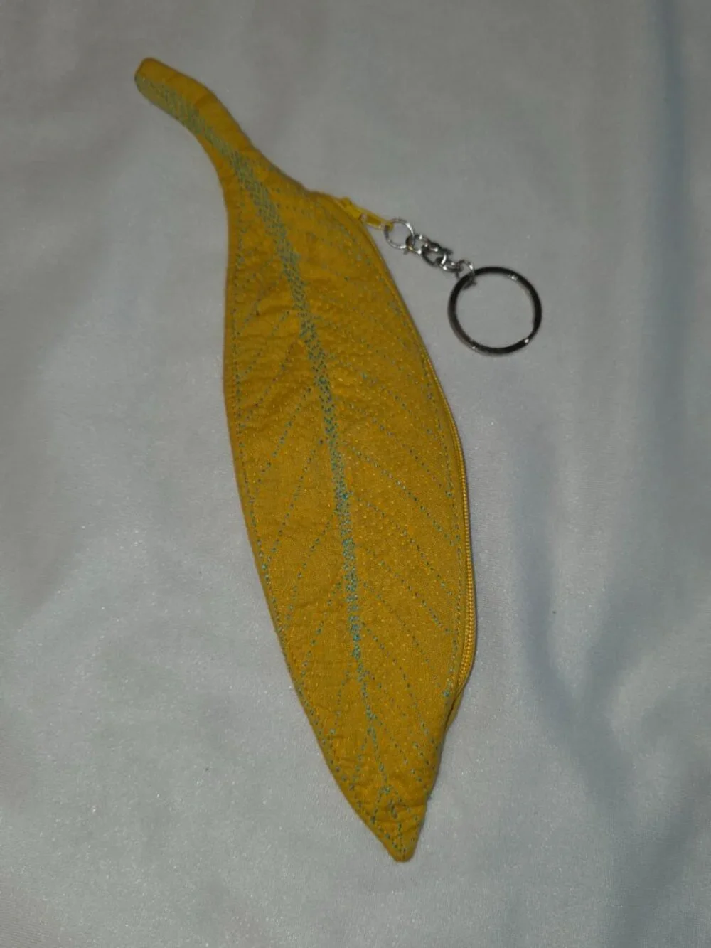 Leaf Keychain Purse Bag Charm Botanical Gardencore Cloth Soft Handbag Accessory